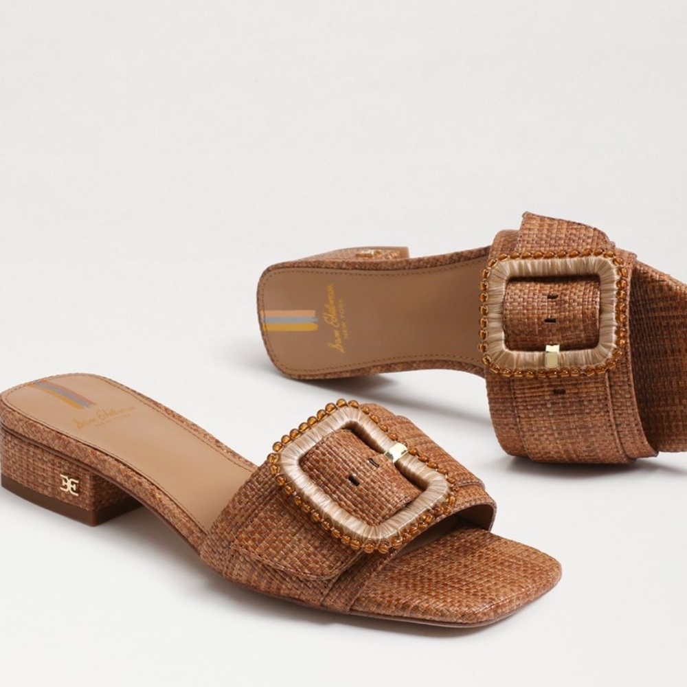 Sam Edelman Brown Woven Slide Sandals